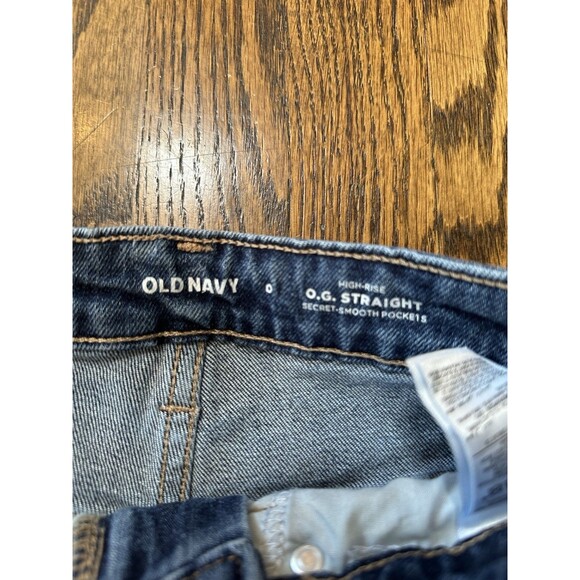 Old Navy Women's 0 OG High Rise Denim Jean Shorts Cuff 3” Inseam Medium Wash EUC - Picture 2 of 8